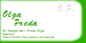 olga preda business card